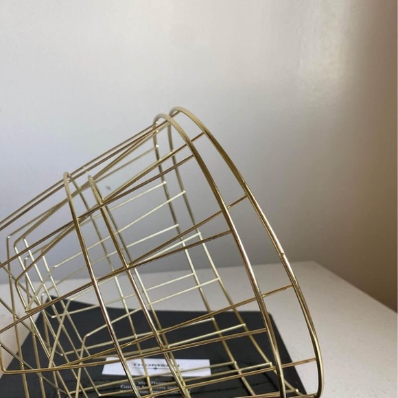 Set of 2 Nested Classic Gold Mesh Wire Basket Trays for Storage and Organizing - Picture 3 of 5